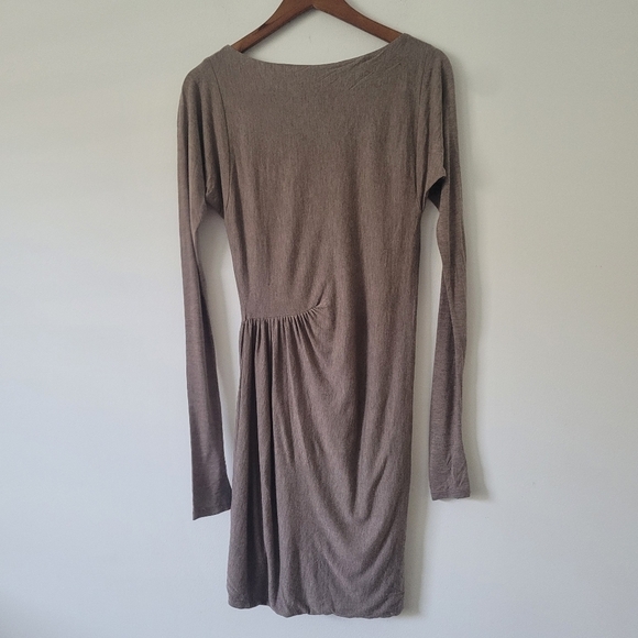 Rebecca Taylor Taupe Bodycon Ruched Long Sleeve Mini Dress Size Extra Small - Picture 9 of 12